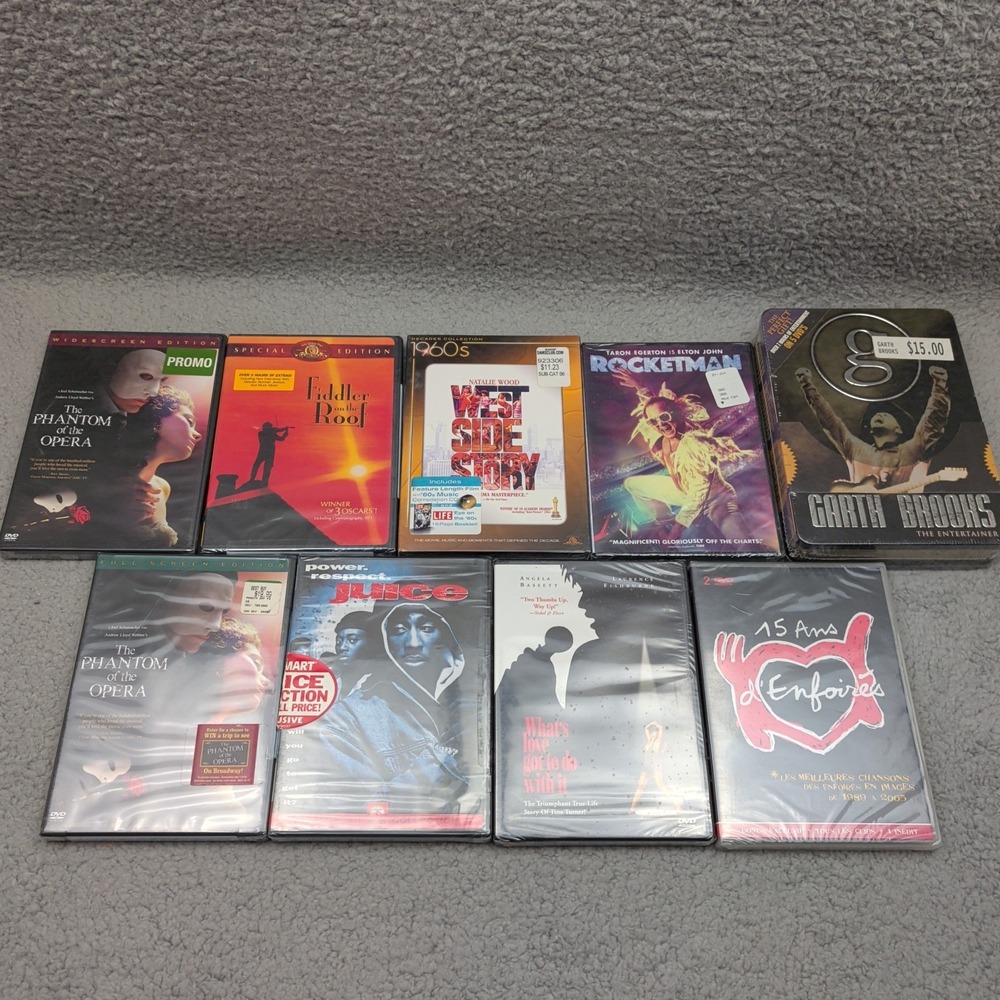 Live Music/Musical Collection 9 DVD Lot Broadway Opera Hip Hop Rock Pop Country